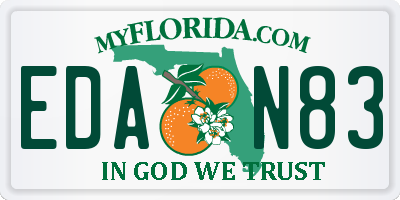 FL license plate EDAN83