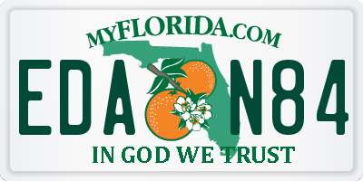 FL license plate EDAN84