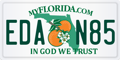 FL license plate EDAN85