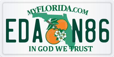 FL license plate EDAN86