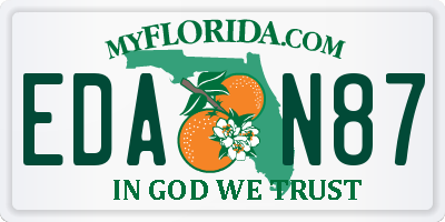 FL license plate EDAN87