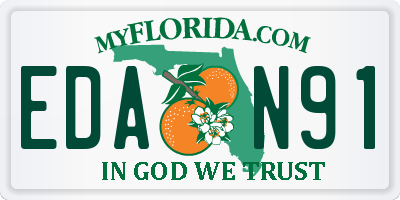 FL license plate EDAN91