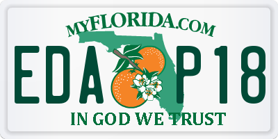 FL license plate EDAP18