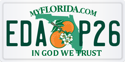 FL license plate EDAP26