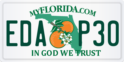 FL license plate EDAP30
