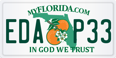 FL license plate EDAP33