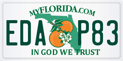 FL license plate EDAP83