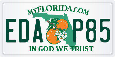 FL license plate EDAP85