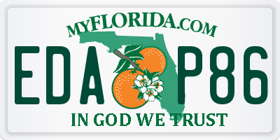 FL license plate EDAP86