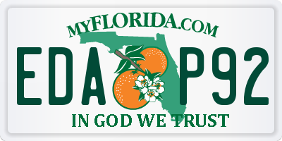 FL license plate EDAP92