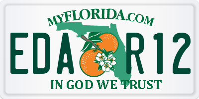 FL license plate EDAR12