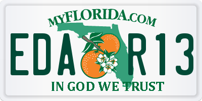 FL license plate EDAR13