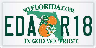 FL license plate EDAR18