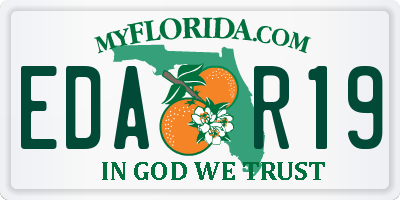 FL license plate EDAR19