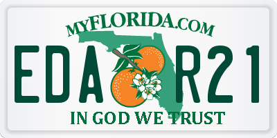 FL license plate EDAR21