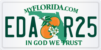 FL license plate EDAR25