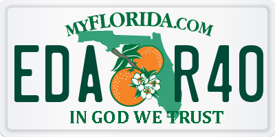 FL license plate EDAR40