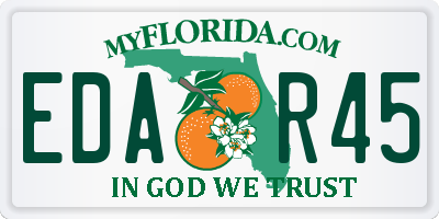 FL license plate EDAR45