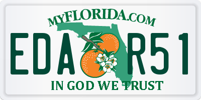 FL license plate EDAR51