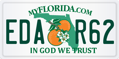 FL license plate EDAR62