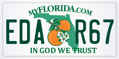 FL license plate EDAR67