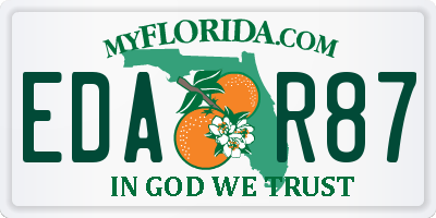 FL license plate EDAR87