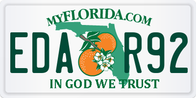 FL license plate EDAR92