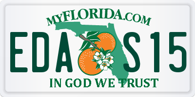 FL license plate EDAS15