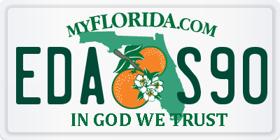 FL license plate EDAS90