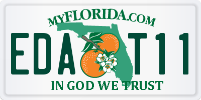 FL license plate EDAT11