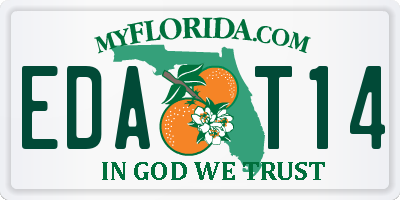 FL license plate EDAT14