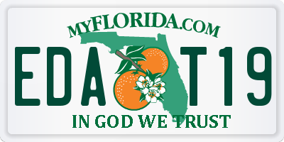 FL license plate EDAT19