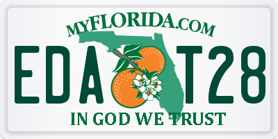 FL license plate EDAT28
