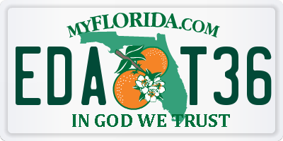 FL license plate EDAT36