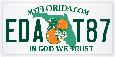 FL license plate EDAT87
