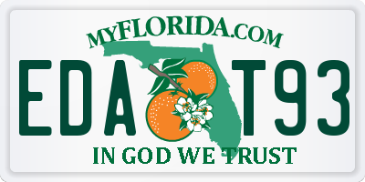 FL license plate EDAT93