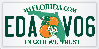 FL license plate EDAV06