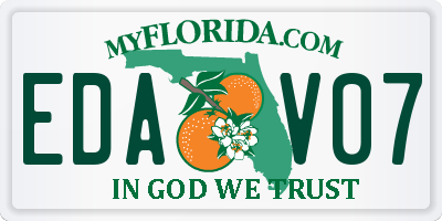 FL license plate EDAV07