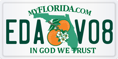 FL license plate EDAV08