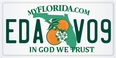 FL license plate EDAV09