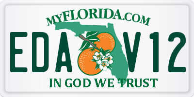 FL license plate EDAV12