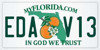 FL license plate EDAV13