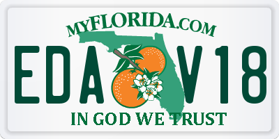 FL license plate EDAV18