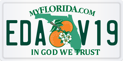 FL license plate EDAV19