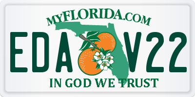 FL license plate EDAV22