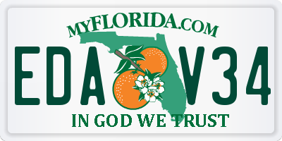 FL license plate EDAV34