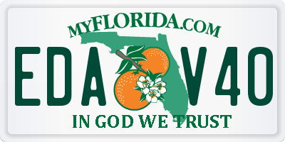FL license plate EDAV40