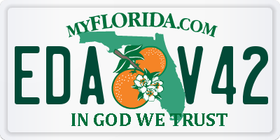 FL license plate EDAV42