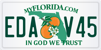 FL license plate EDAV45
