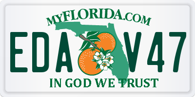 FL license plate EDAV47